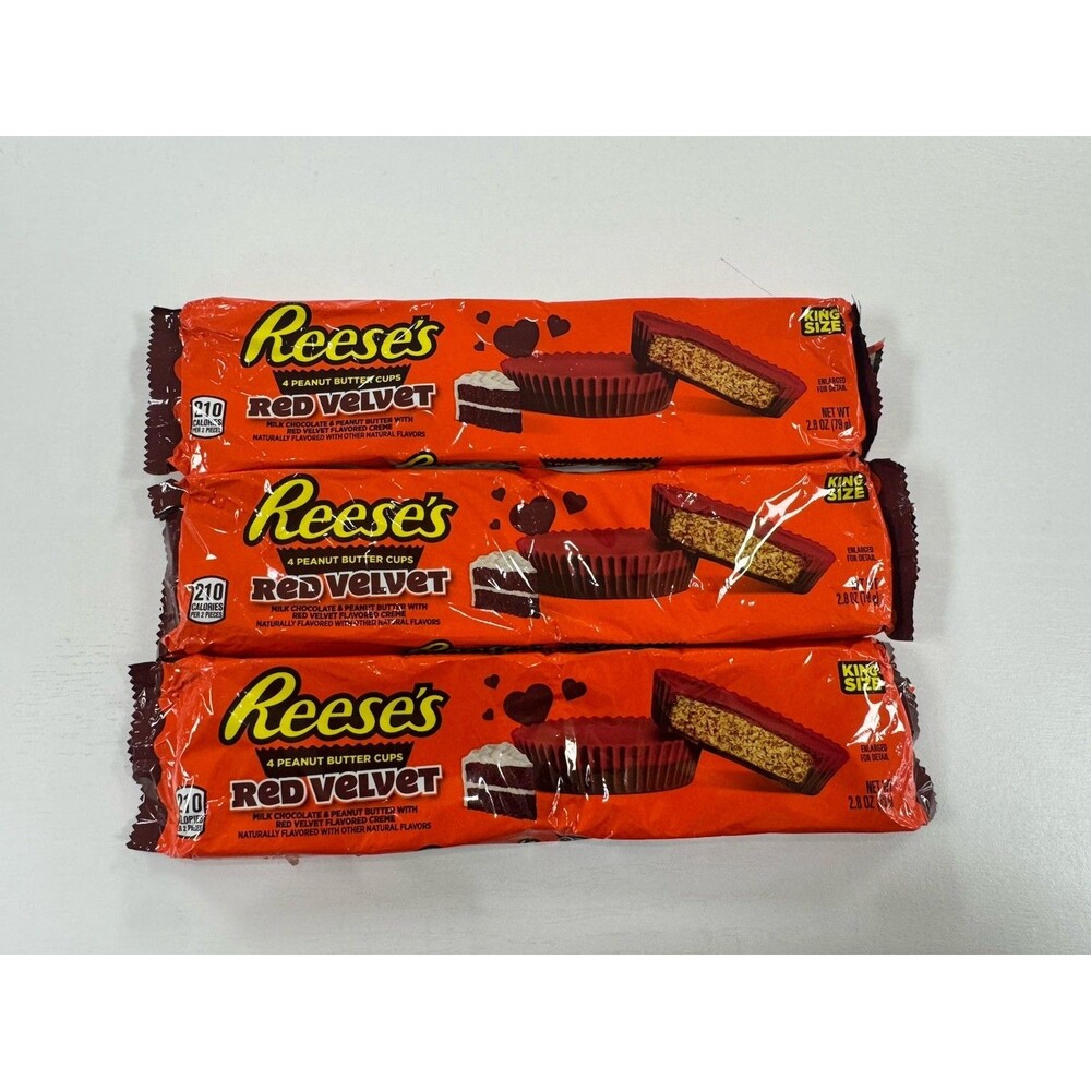 Reese's Valentine’s Red Velvet Peanut Butter Cups, 2.8 oz KING SIZE 12 Cups